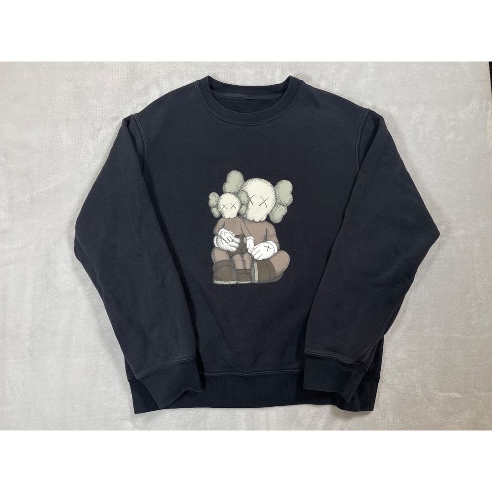 KAWS x Uniqlo Sweatshirt Youth XL Black Companion Family Graphic Crewneck